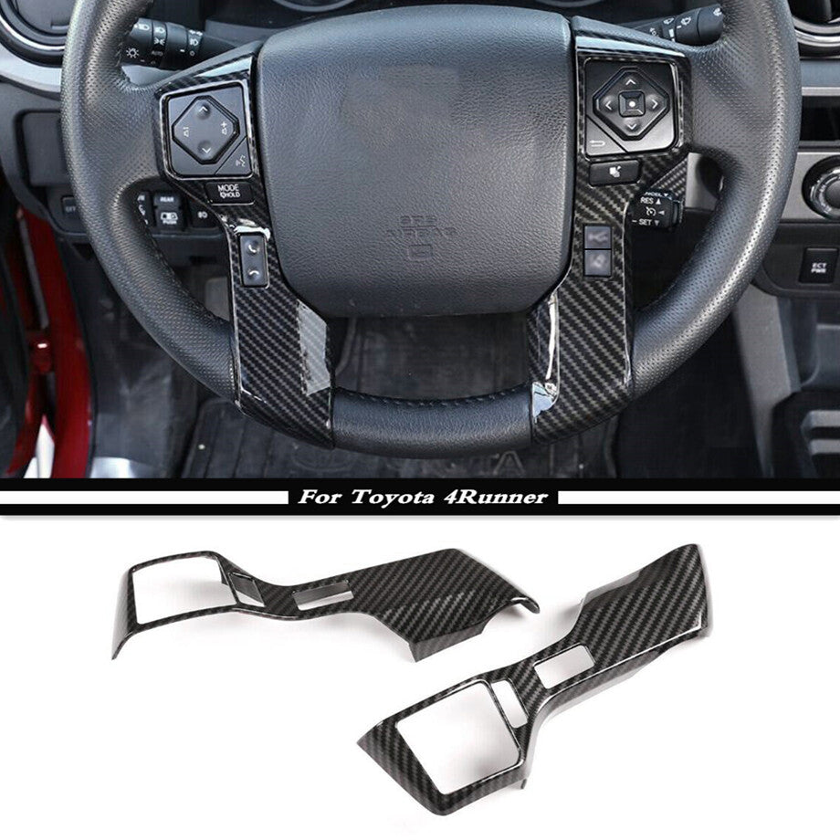 Accessories: Carbon fiber car steering wheel cover trim for F or for Toyota 4Runner 10-23