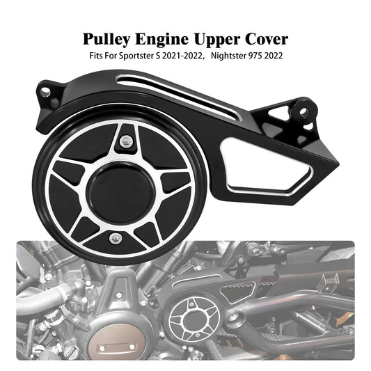 Black Side Sprocket Pulley Engine Cover for Harley Sportster S RH1250S 2021-2023