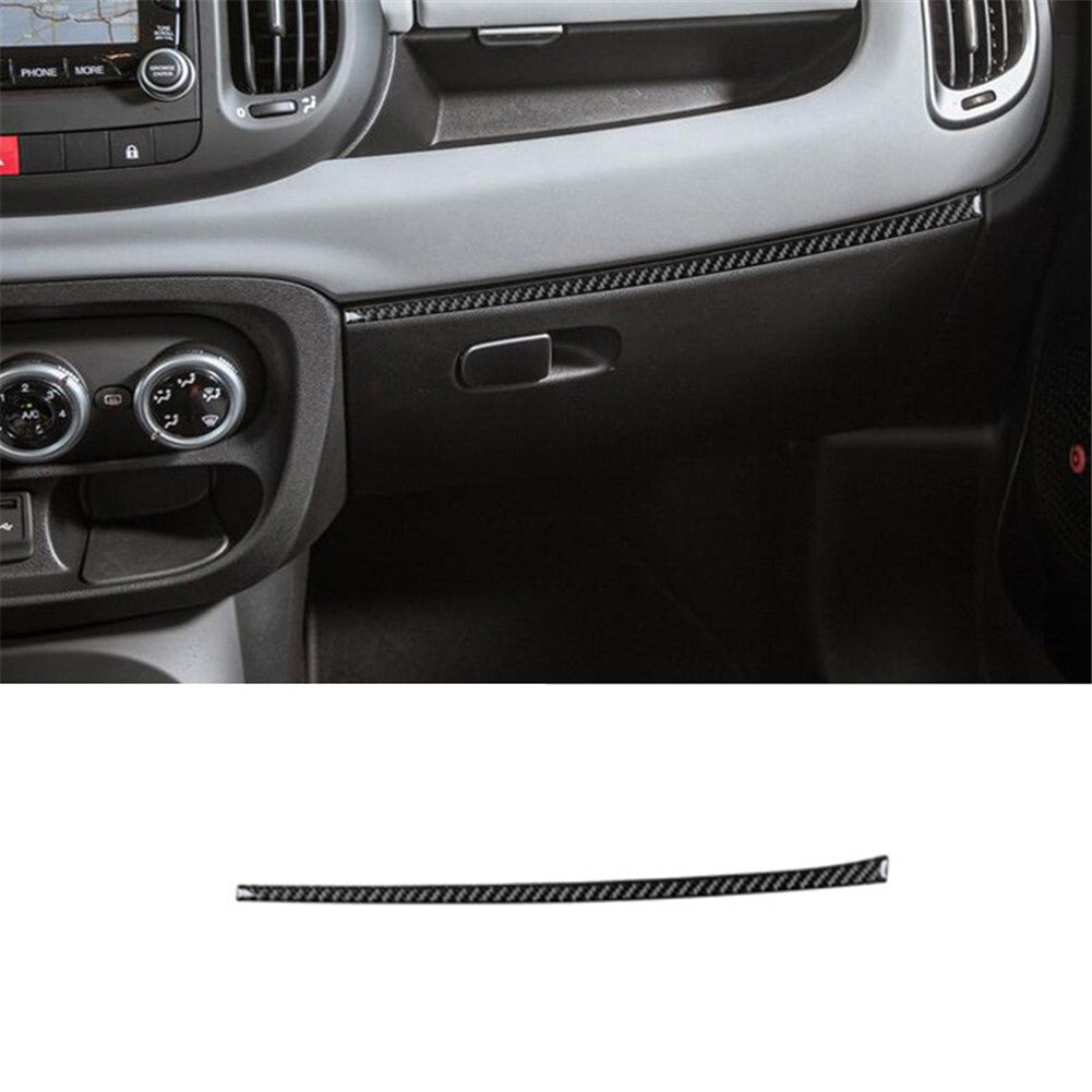 Carbon Fiber Interior Decor Glove Box Cover Trim Strip for Fiat 500L 2014-2017