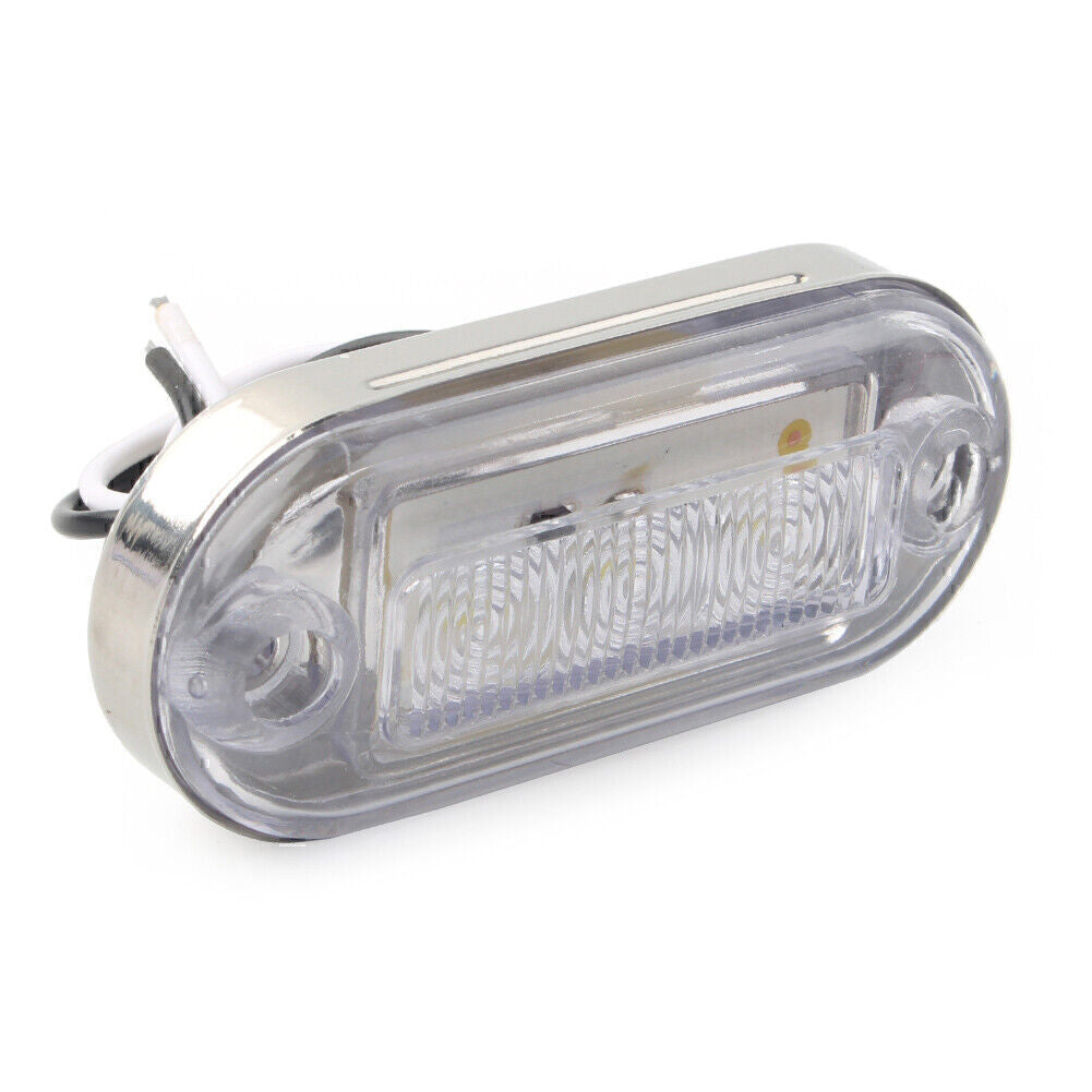 For Truck Trailer RV Boat 1x 12V White LED Signal Light Lamp 3528 SMD