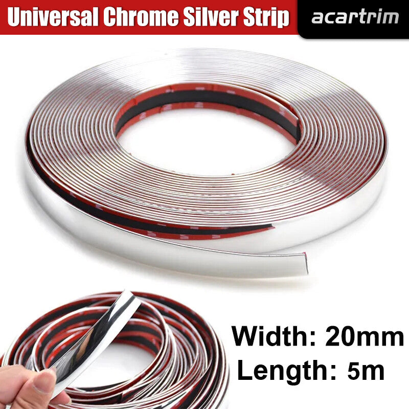 16Ft Chrome Trim Molding Strip Car Door Window Bumper Side Trime Protector 20MM