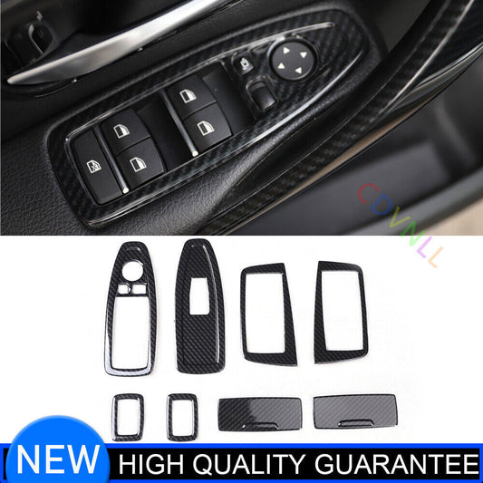 for BMW 3 Series 2014-2018 Carbon Fiber Inner Door Window Lift Switch Cover Trim