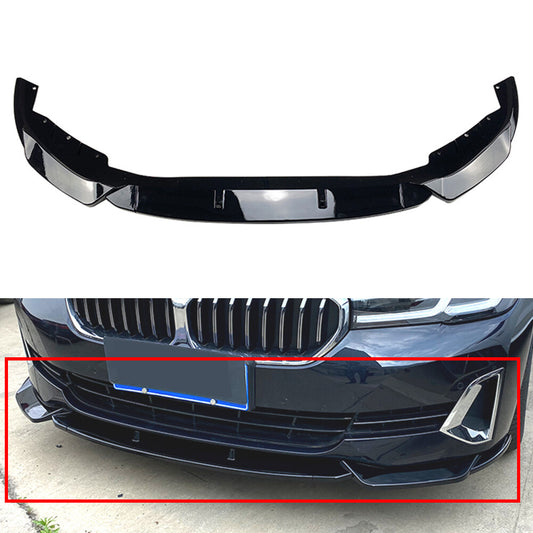 Front Bumper Lip Spoiler Splitters Kit for BMW 5 Series G30 G31 2021+ Car Black