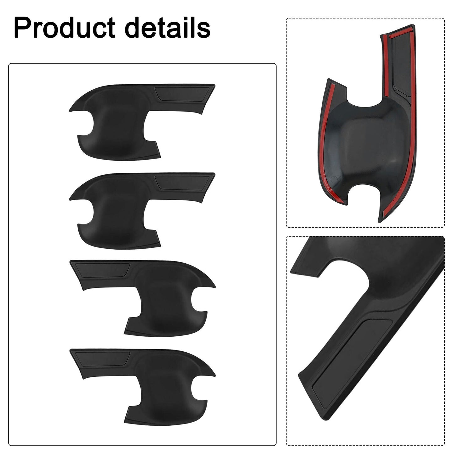 for Isuzu D-Max Dmax 2021-2024 Matte Black 4X Exterior Door Handle Cover Trim