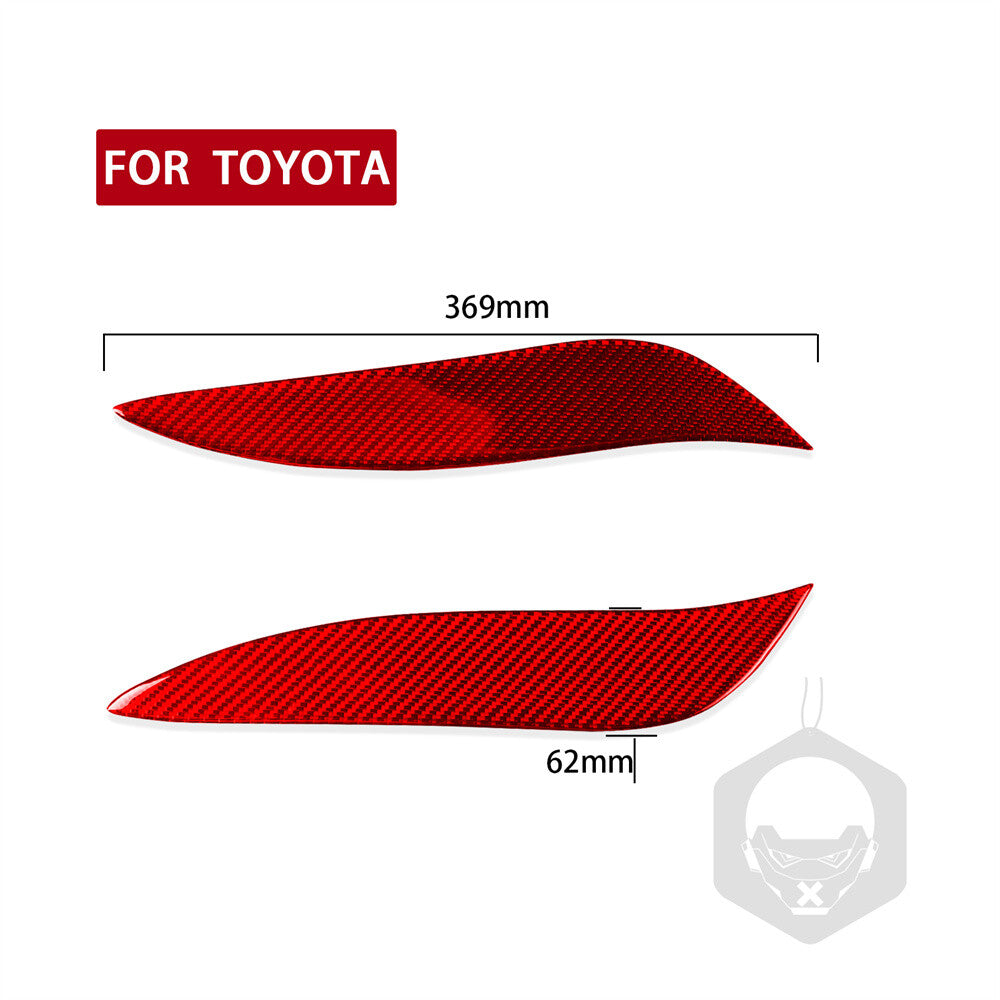 Red Carbon Fiber Front Headlight Eyelids Eyebrow Trim For T@yota for Corolla 2008-11