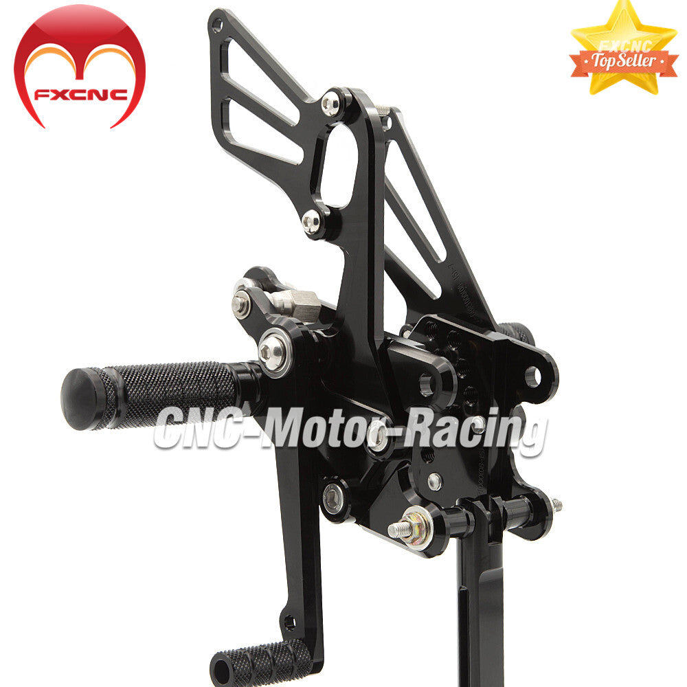 CNC geared footrest and rear peg kit for Honda CBR1000RR 2008-2016 with pedal shifting.