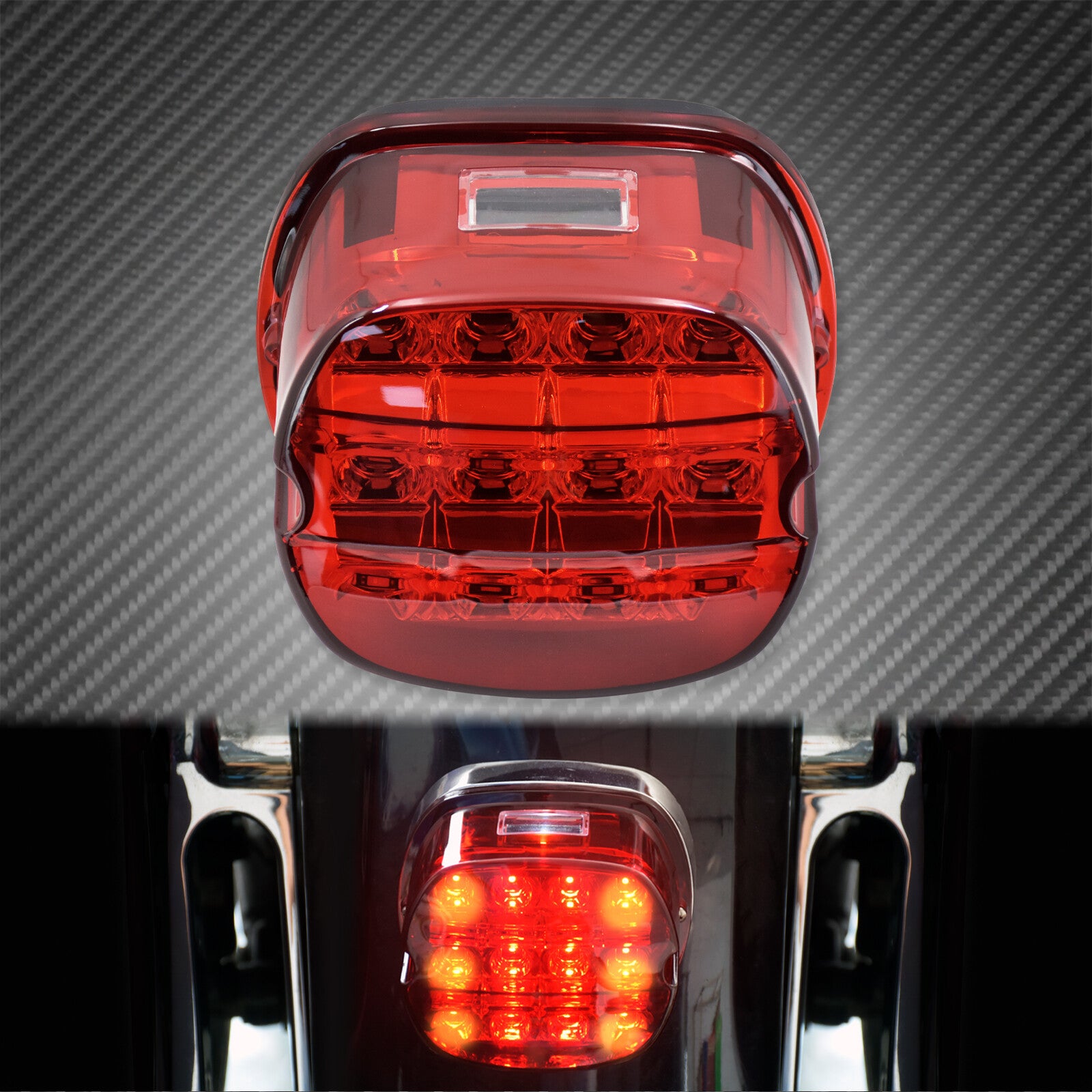 Motorcycle Red Led Brake Tail Light Turn Signal Fit For Dyna Fat Boy Sportster