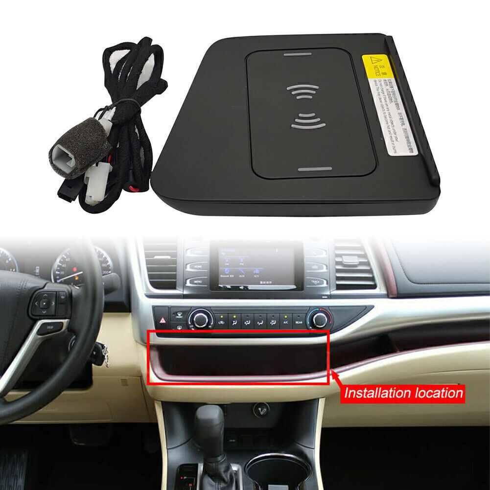 Car Wireless Charger Phone Fast Charging Pad Fit for Toyota Highlander 2014-2019