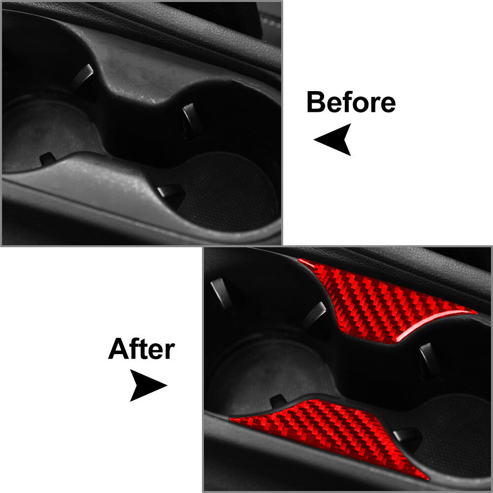 Carbon Fiber Water Cup Holder Cover Trim for Hyundai for Veloster JS N 2019-2023 21