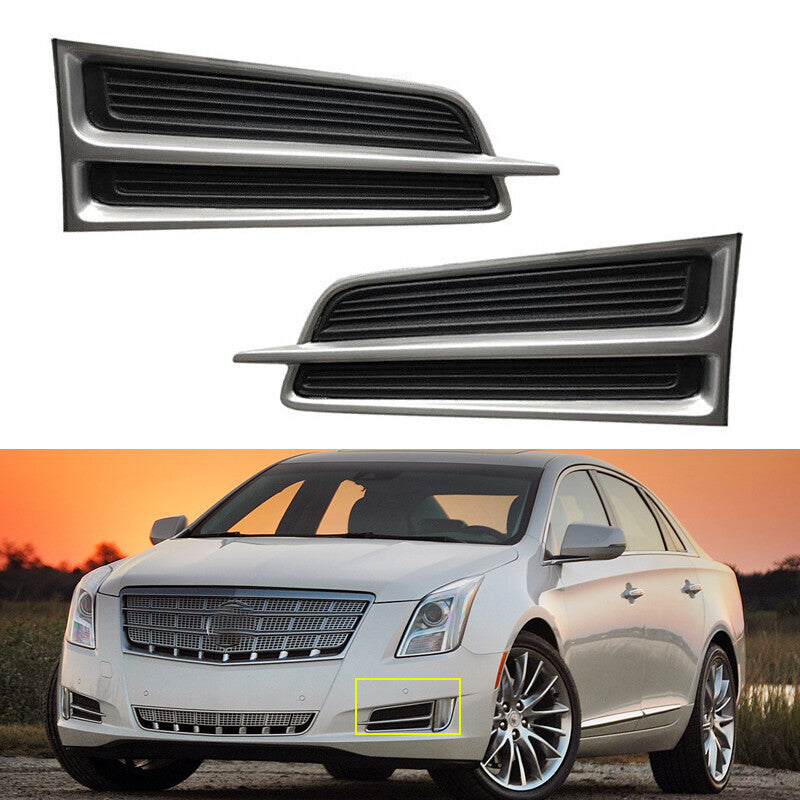 Pair For 2013-2017 for Cadillac XTS Front Fog Light Cover Grills Trim