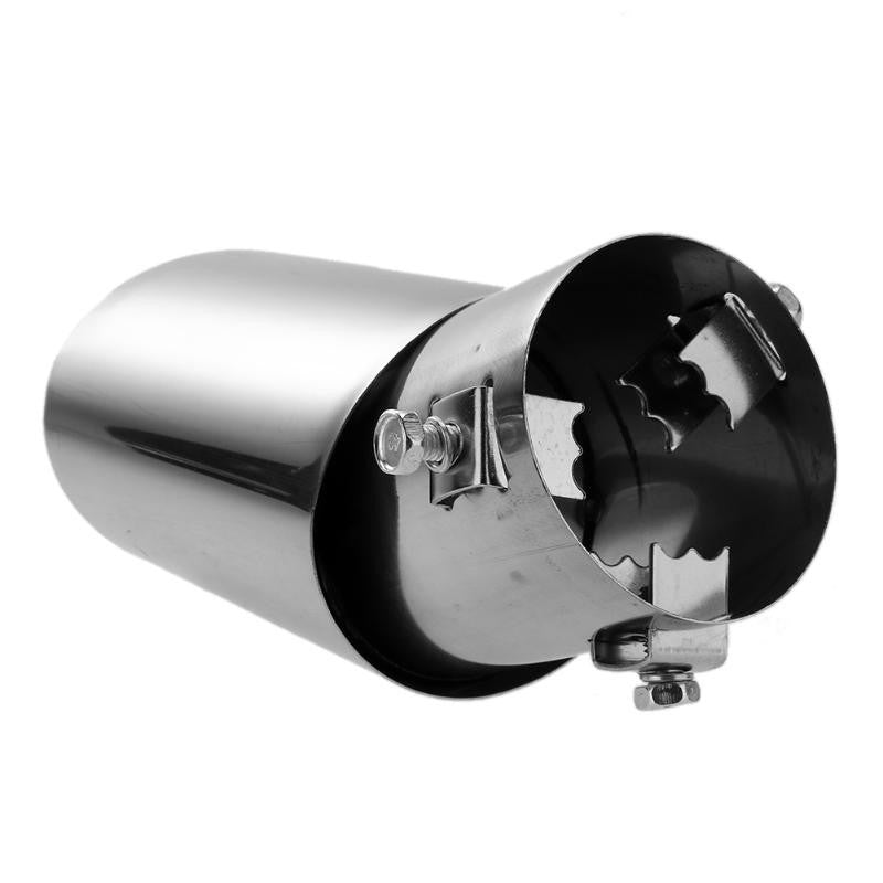 1x Car Universal Stainless Steel Exhaust Tail Throat Rear Muffler Tip Pipe Round