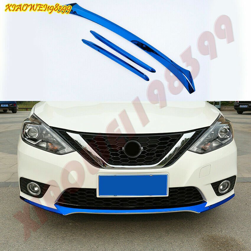 3x for Nissan Sentra 2020-23 Steel Blue Front bumper protection Guard cover Trim