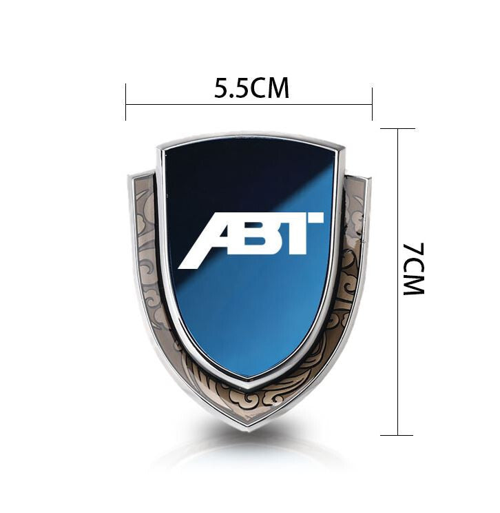 Suitable for Audi ABT rear window and trunk side badge stickers, decals, badges, black and silver.