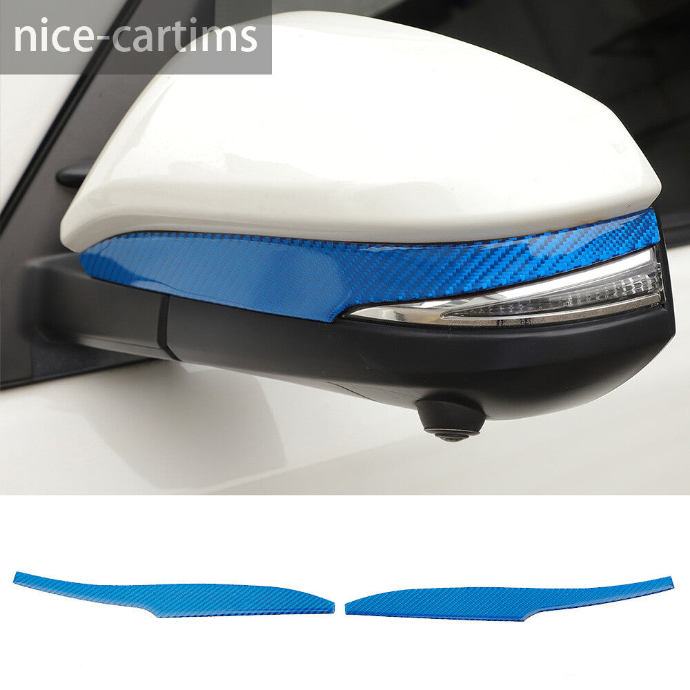 Blue Carbon Fiber Side Rearview Mirror Base Panel Cover For Toyot@ 4Runner 2014+