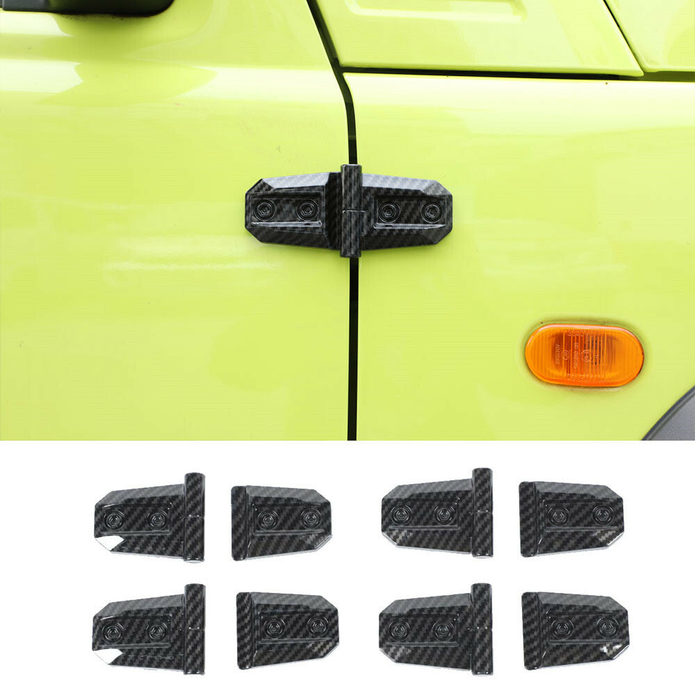 8¡ÁCarbon Fiber ABS Side Door Hinge Protective Cover Fit for Suzuki for Jimny 2019-22