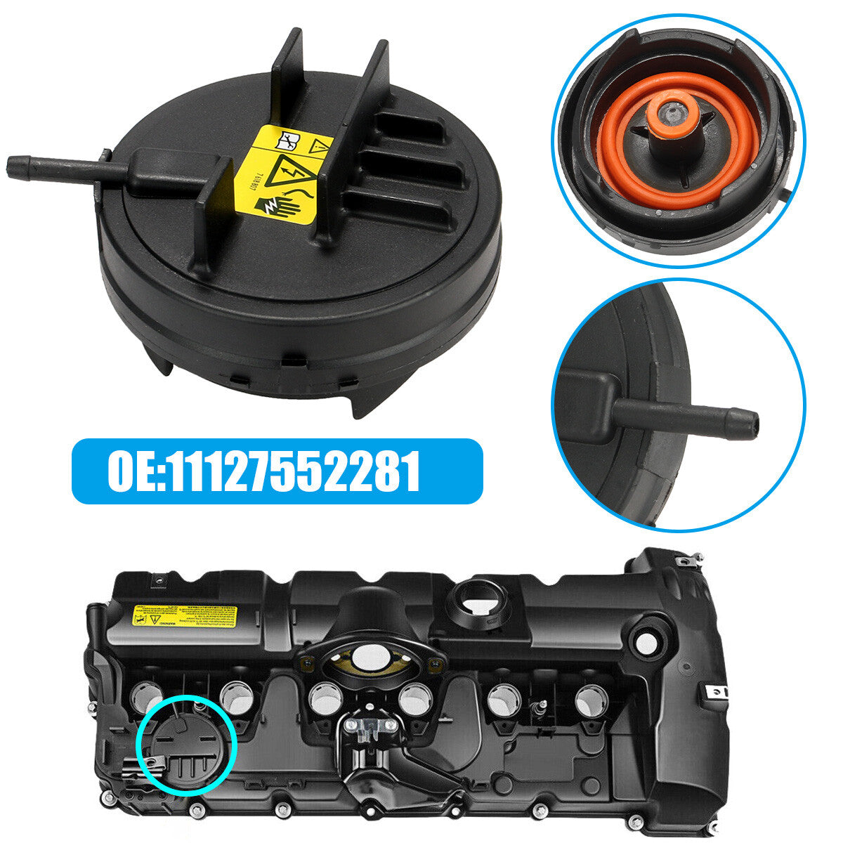 1PC PCV Cover N52 Engine Valve Cover for BMW E82 E90 E70 Z4 X3 X5 128i 328i US