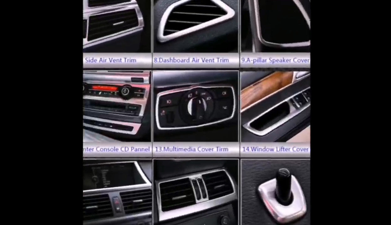 Stainless for BMW X5 X6 E70 E71 Center Console Side Air Vent Outlet Cover Trims