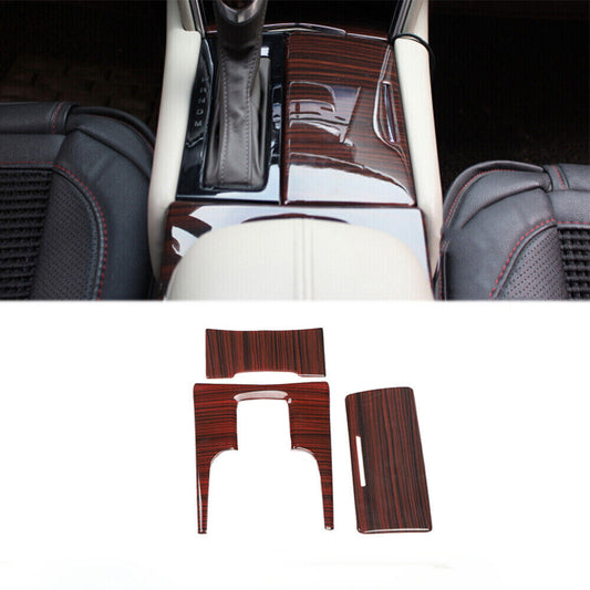 for Cadillac XTS 2013-2017 Red Wood Grain Inner Console Gear Shift Frame Trim 3P