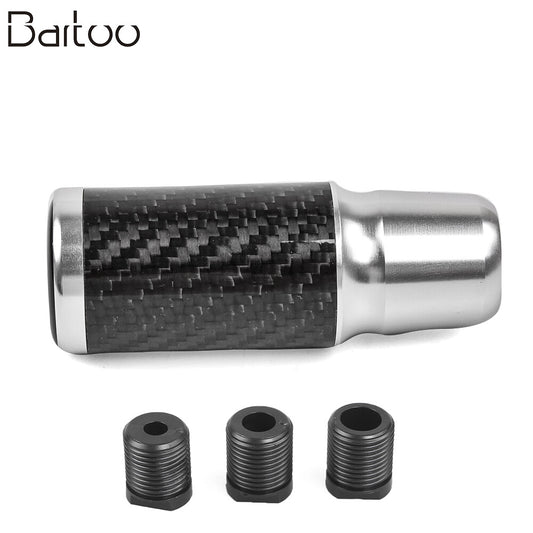 Universal Silve Carbon Fiber Auto Manual Gear Stick Lever Car Shift Knob 6 Speed