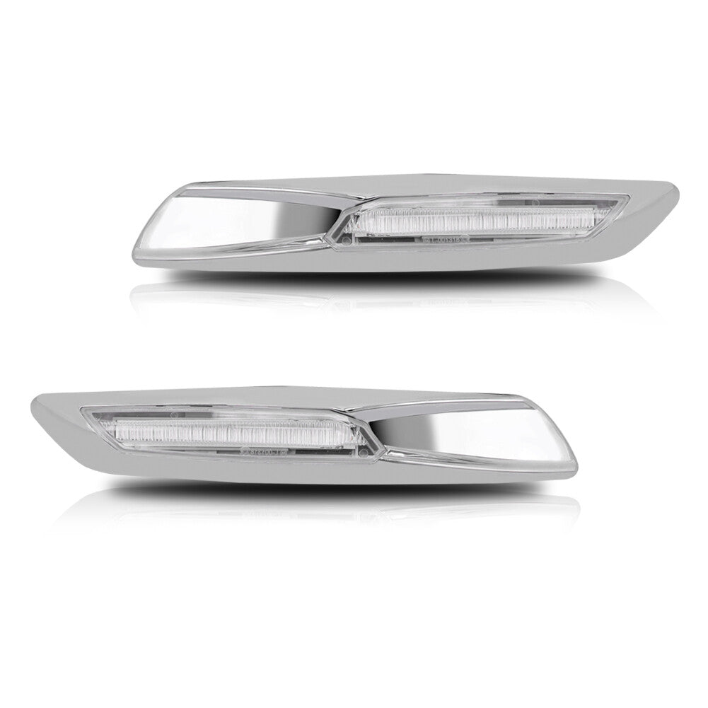 2-Piece Silver Clear Lens F10 Style Amber LED Side Marker Light for BMW 135 Series