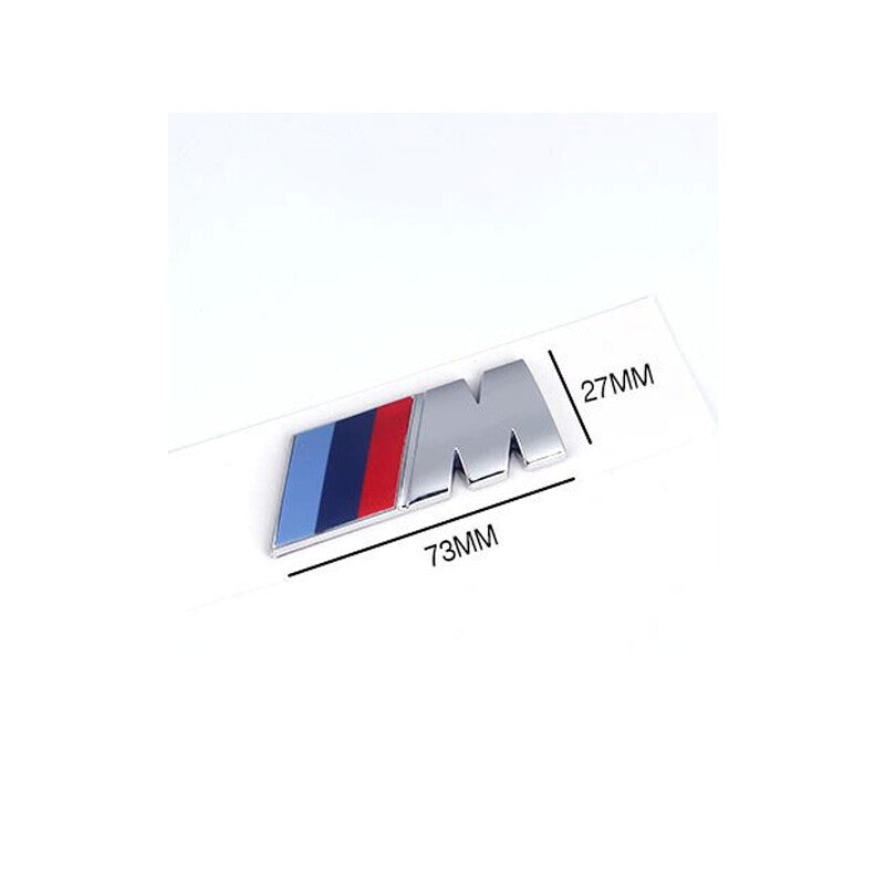 for BMW M Series X5M Trunk Emblem Size Middle Lettering Decal Badge Set Silver