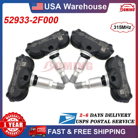NEW 4PCS TIRE PRESSURE TPMS SENSOR 315Mhz 52933-2F000 for Kia Rio for Hyundai for Tucson