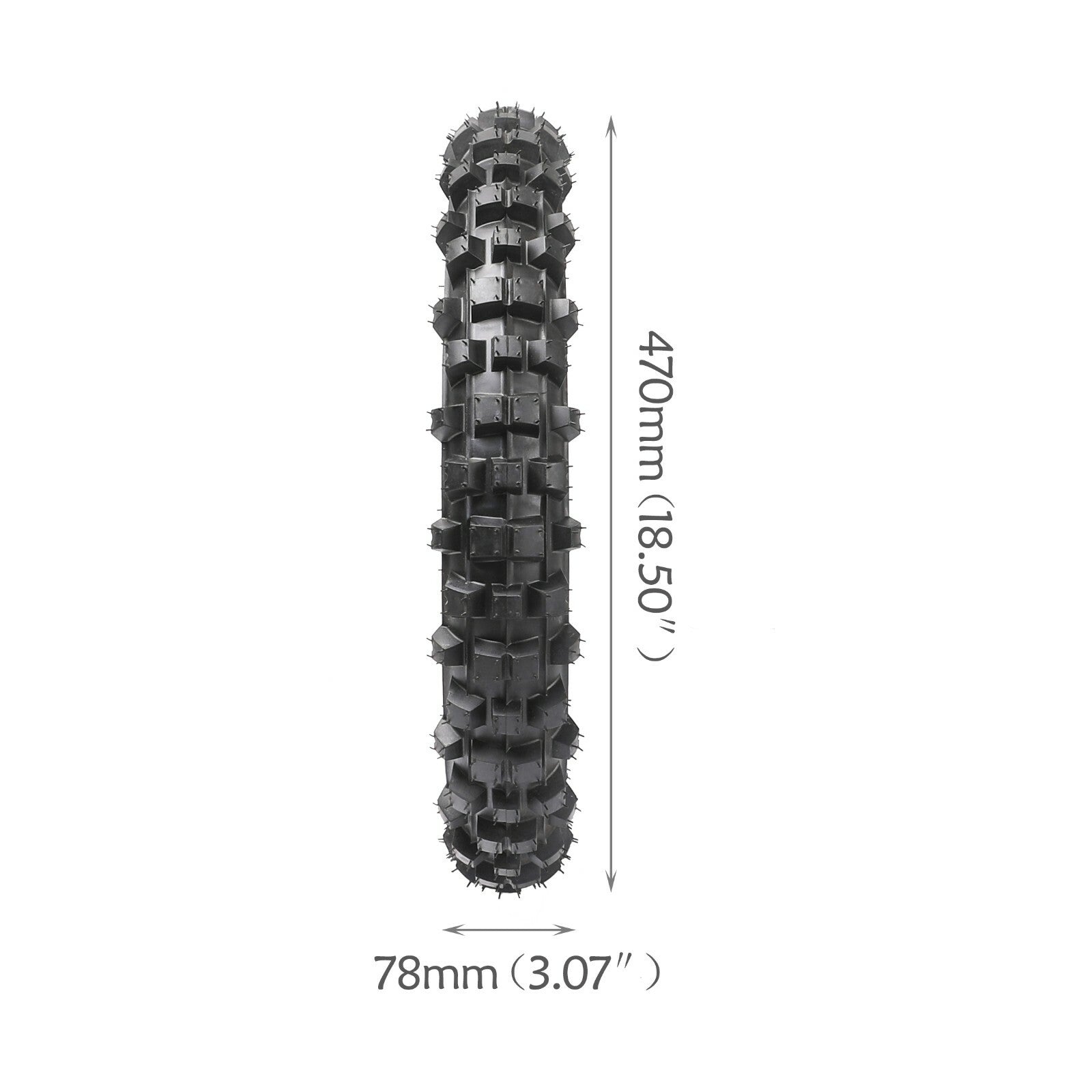 12-inch rear tire, 3.00-12 tire and tubed tire bicycles YZ50, YZ60, PW80, TTR90, TTR110, 80/100-12
