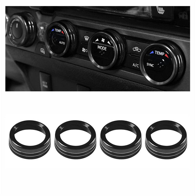 Air conditioning AC switch, audio CD button, knob cover trim for Toyota Tacoma