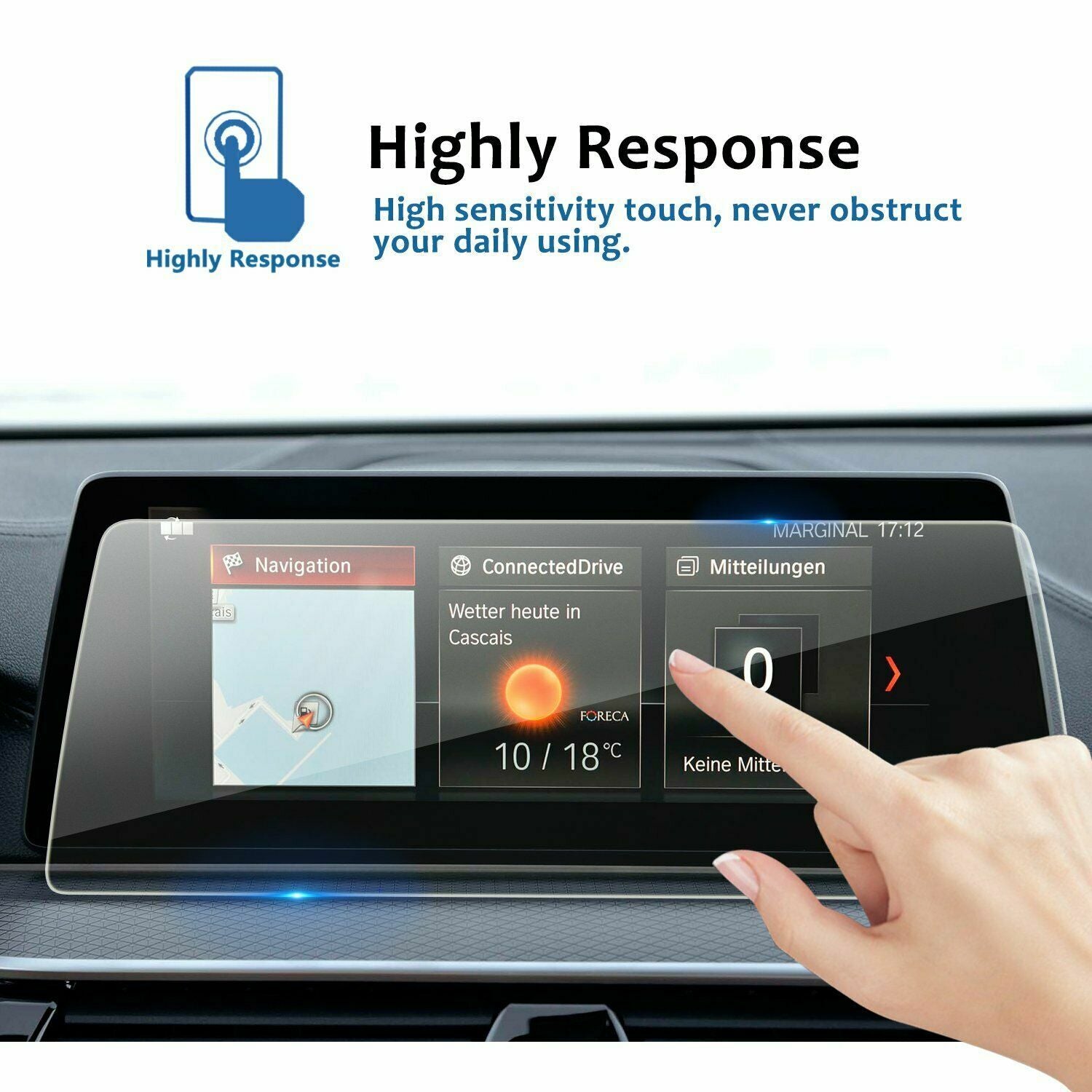 Tempered Glass Screen Protector GPS Navigation Touch Film for BMW G30 G31 17-18