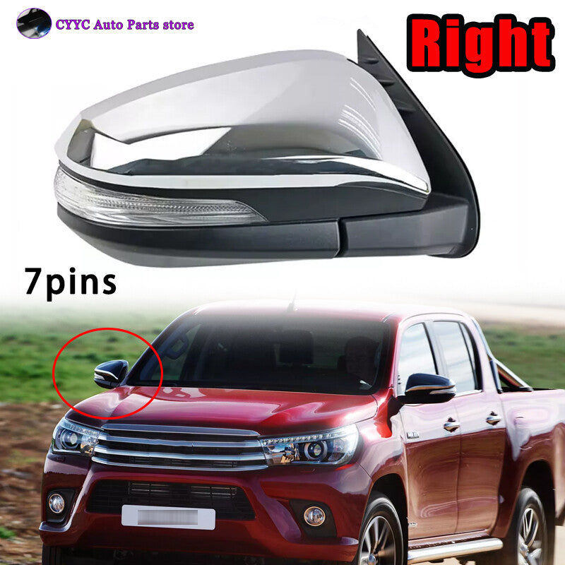 1Pcs Right for Toyota Hilux 2015-2020 Door Mirror Rearview W/Turn Signal 7PIN