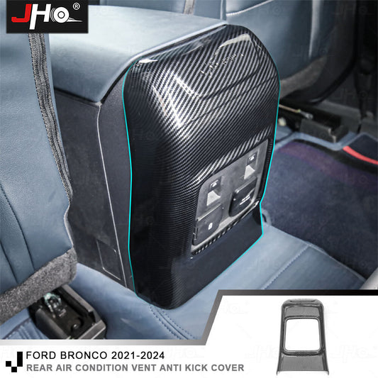 Carbon Fiber Rear Armrest Box Panel Cover Trim Bezel for Ford Bronco 2021-2024