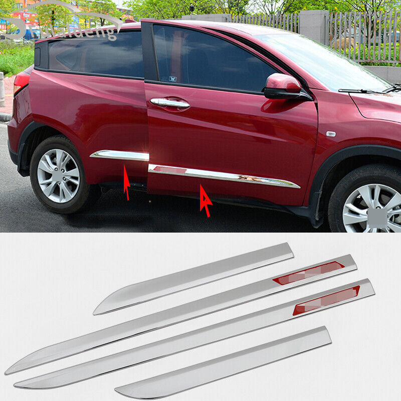 4P Chrome Side Door Body Molding Strip Cover Trim for Honda Vezel HR-V 2016-2020