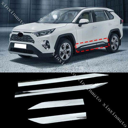 4p for Toyota RAV4 2019-2024 Chrome Body Side Door Molding Line Cover Trim Decor