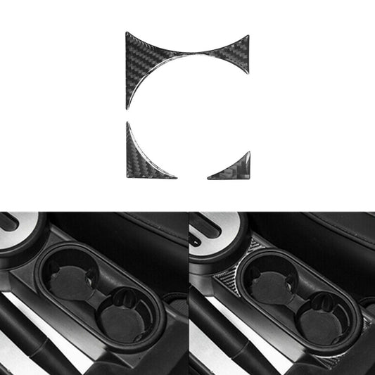 3X Carbon Fiber Cup Holder Outer Frame Trim for Jeep for Wrangler 2007-2010
