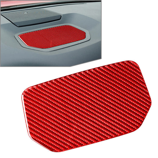 Inner Dashboard Storage Box Cover Trim for Toyota Tundra 14-21 Carbon Fiber Red