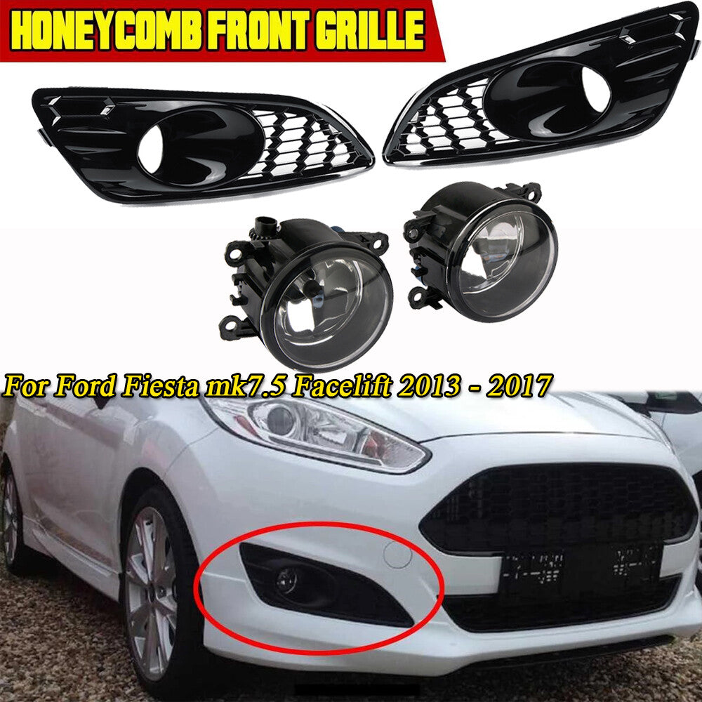 Front fog light with grille cover DRL for Ford Fiesta Mk7 Zetec S (left and right)