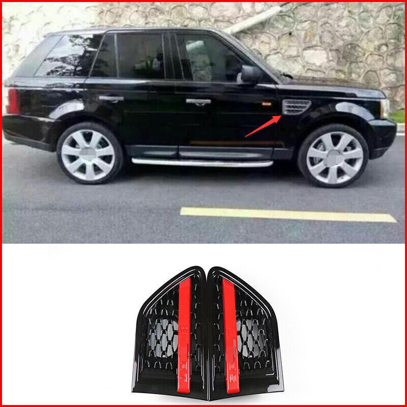 2P for Land Rover Range Sport 2006-13 Black Red Look Front Side Door Fender Trim
