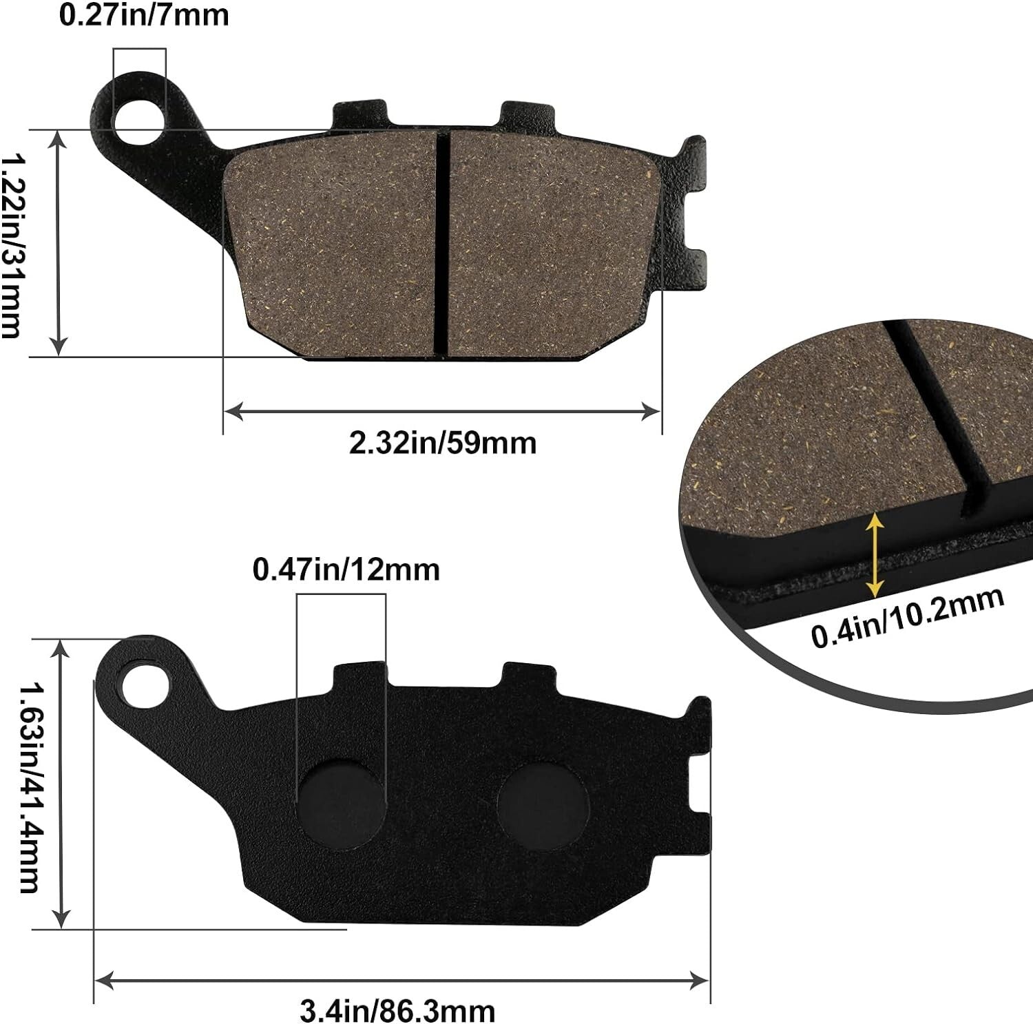 Brake Pads for Honda CBR 600 F1 F2 F3 CBR600 RR 2003-2006 VTX 1300 C/R/S/T 2003
