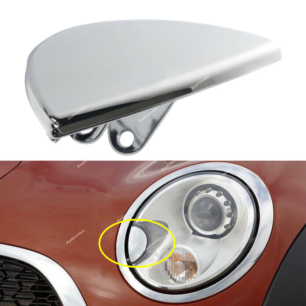 Left Headlight Washer Cover Chrome for Mini R55 R56 R57 Driver Cooper Cover