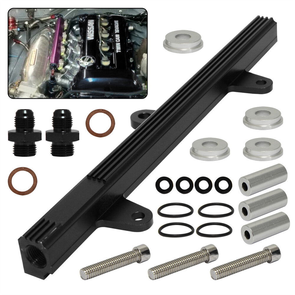 High Flow Top Feed Fuel Injector Rail for Nissan Silvia S13 240SX SR20DET Black