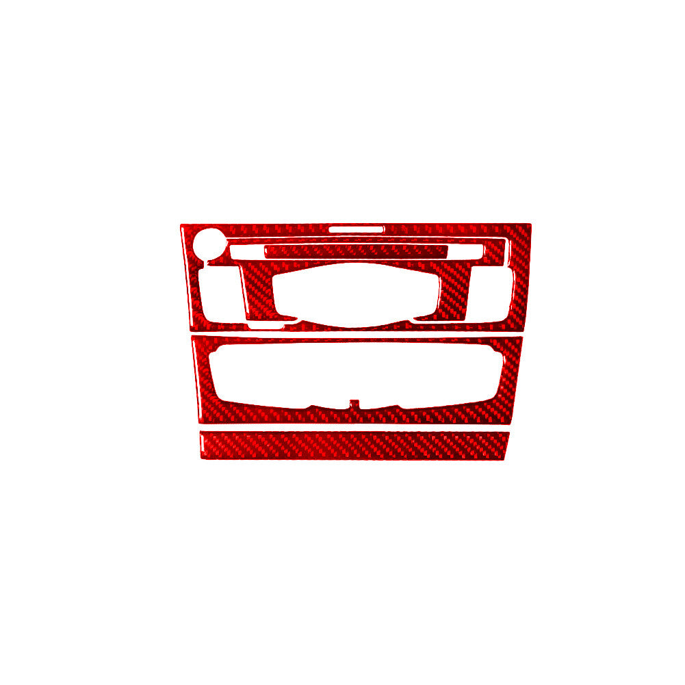 for Audi Q5 2009-2017 Red CD Player Radio Air-Con Trim Cover TYP-B Carbon Fiber