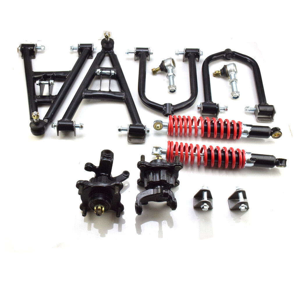 350mm Front Suspension Swing A Arm Steering Strut Knuckle Spindles  Brake Wheel