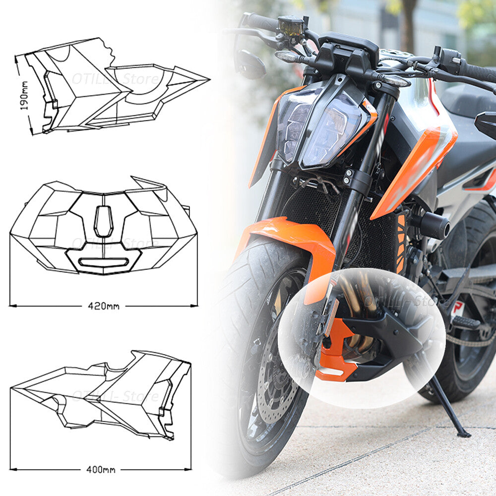Fit For 790 DUKE Model 890 DUKE R 18-21 Front Belly Spoiler Lower Fairing Cover