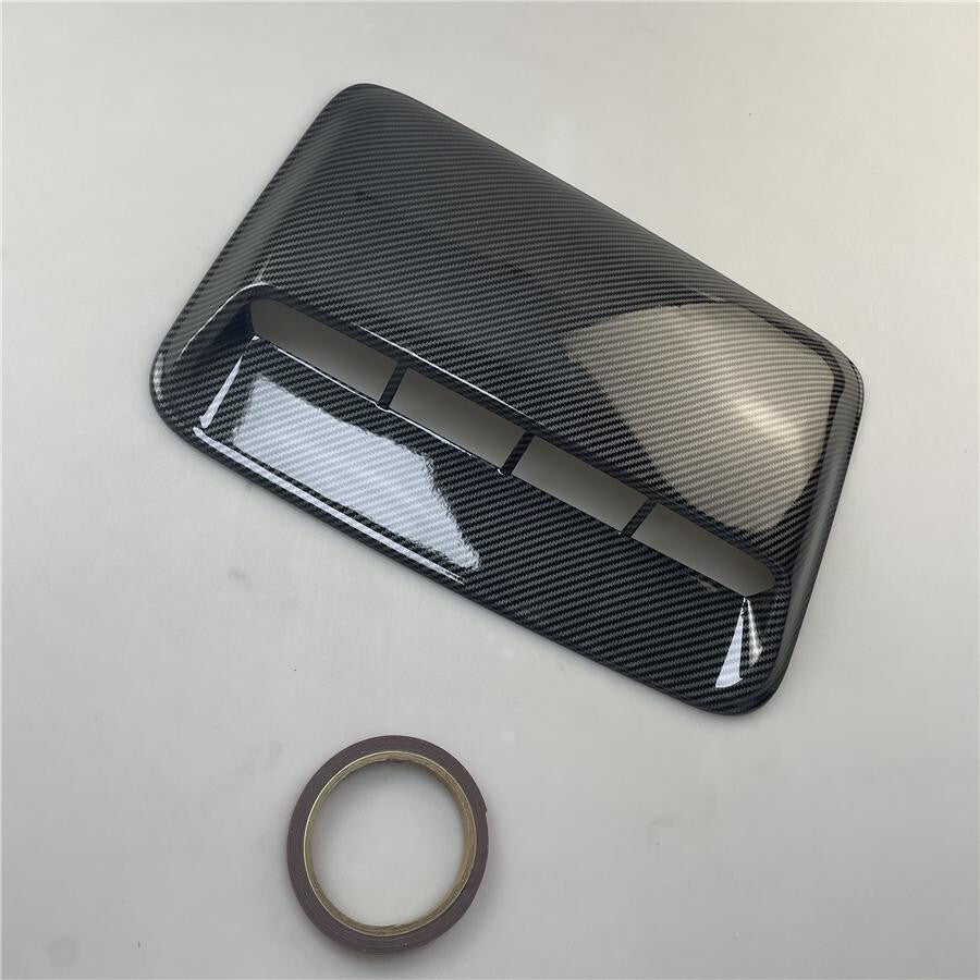 Carbon Fiber Look Car Hood Vent Scoop Louver Scoop Cover Air Flow Intake