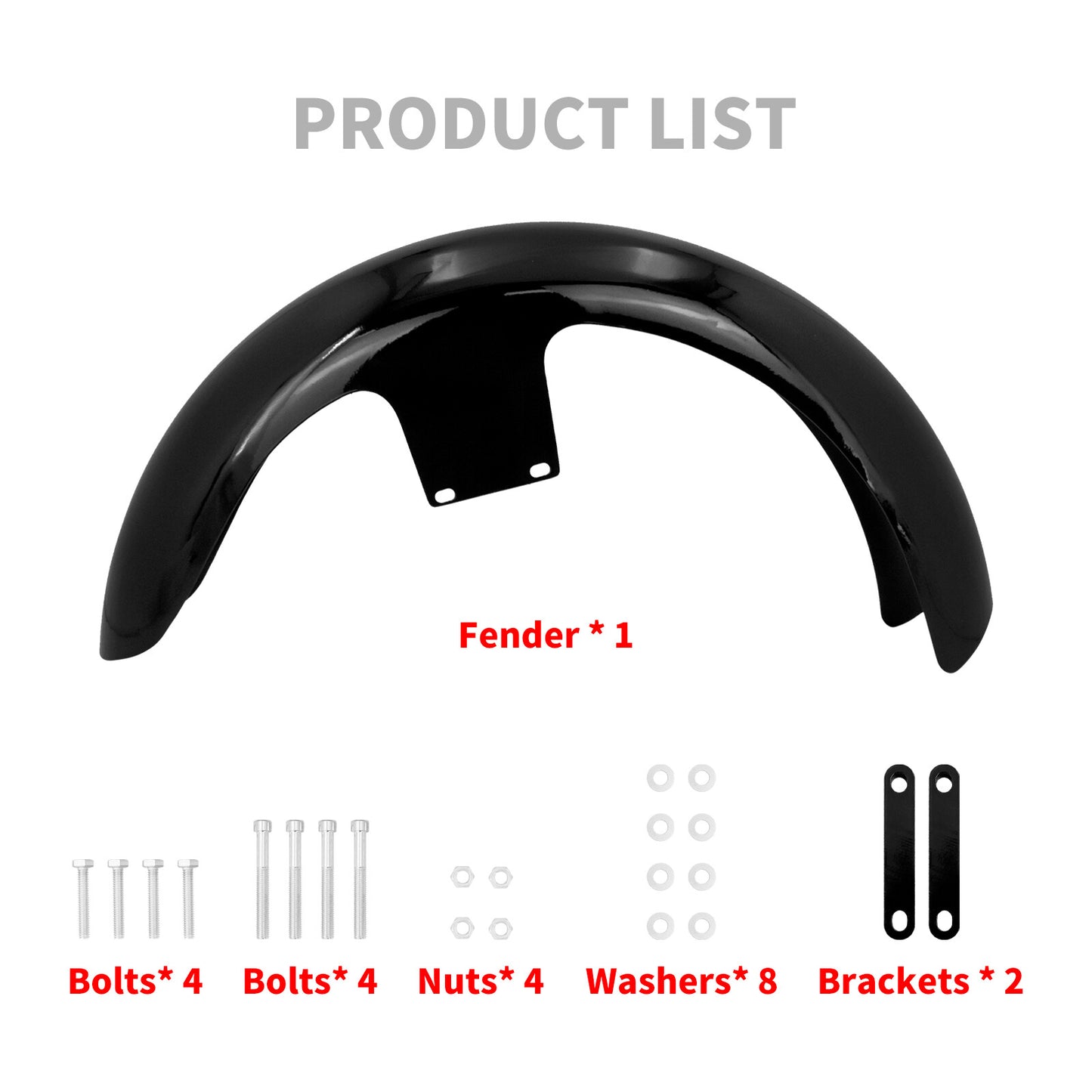Gloss Black 120/ 21 Wrap Front Fender Fit for Harley Touring Electra Road Glide