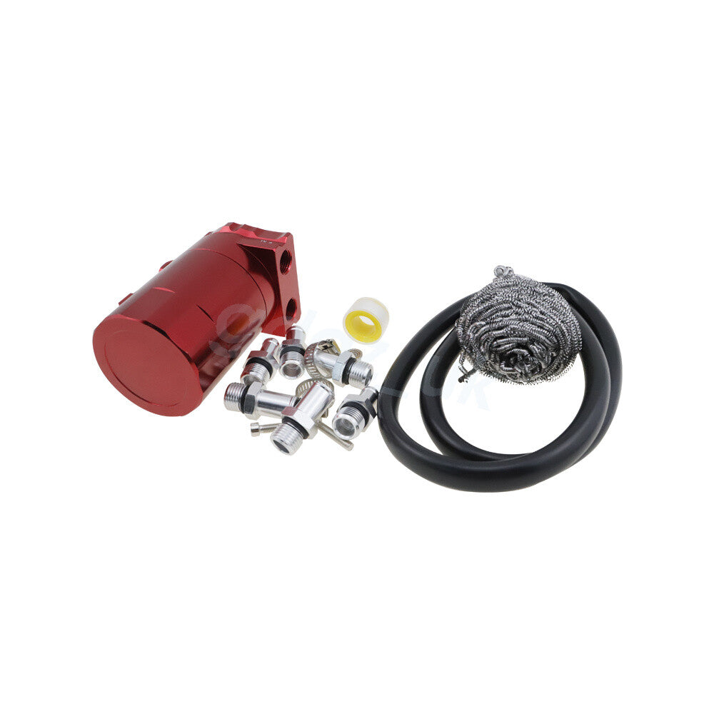Red Universal Car 350ml Oil Catch Can Tank Aluminum Polish Baffled Reservoir