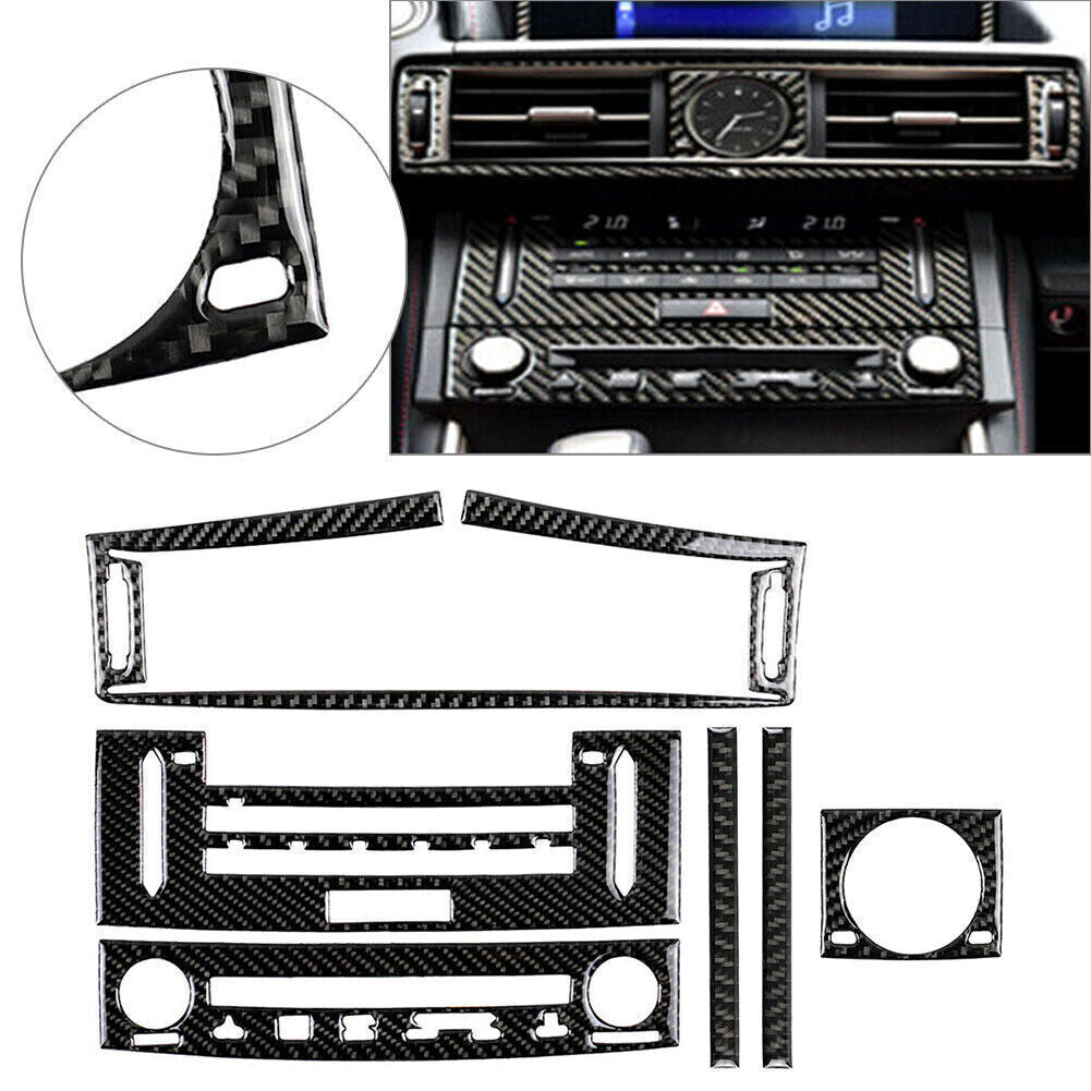 Carbon Fiber Air Vent ACCD Panel Cover Trim Set for Lexus IS250 IS350 2014-18