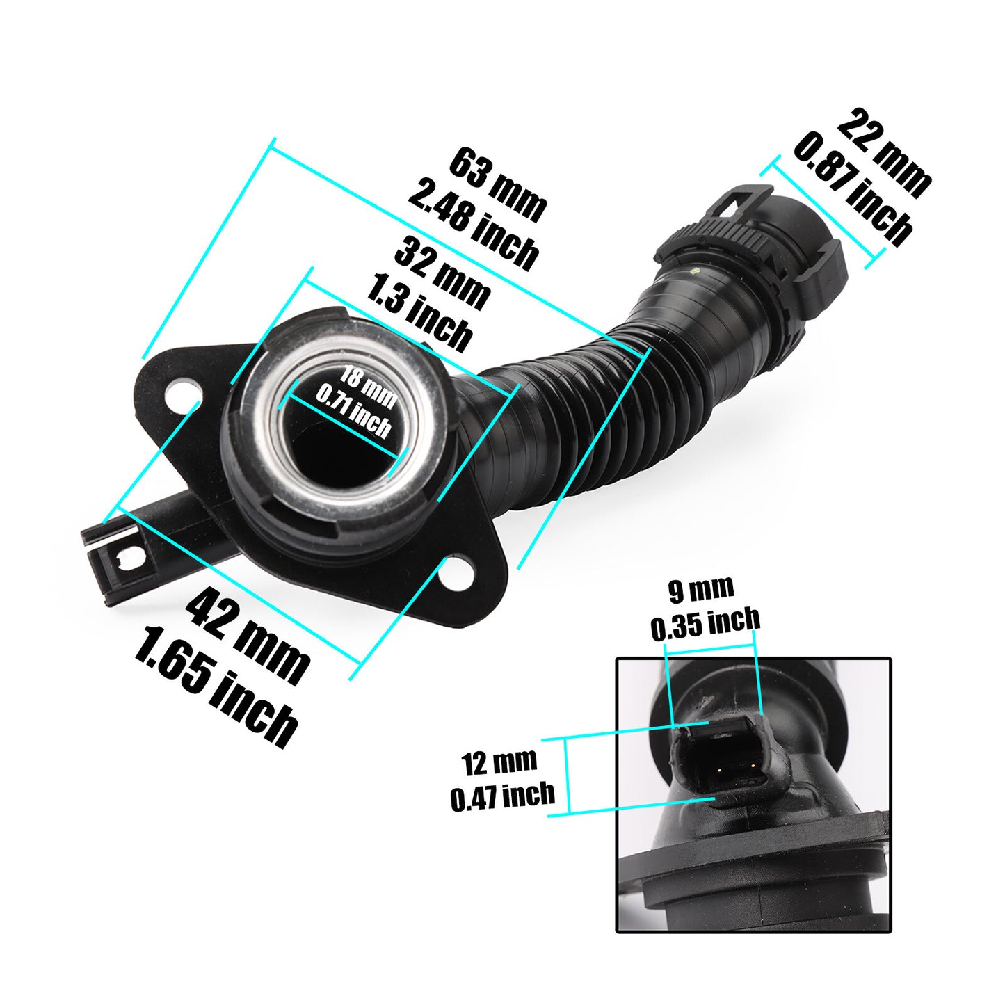 11127584128 Crankcase Vent Hose From Valve Cover for BMW N55 640i 535i 335i 135i