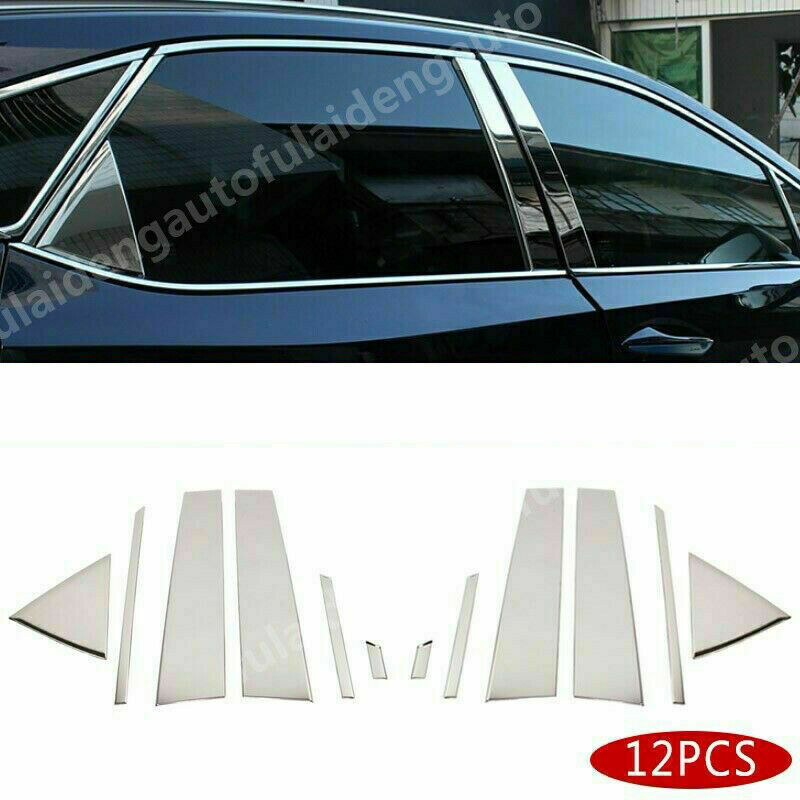 12P for Lexus RX350 RX450H 2016-2021 Chrome Side Window Pillars Post Cover Trim