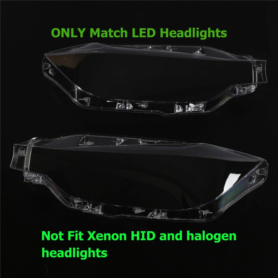 Pair Car Headlight Headlamp Lens Cover Fits for BMW F30 F31 3 Series 2016-18